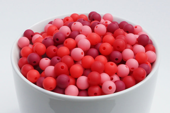 100 Pieces 9mm Round Silicone Beads DIY Necklace Bracelet Beaded