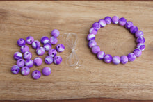 Load image into Gallery viewer, purple tie-dye silicone bead bracelet kit