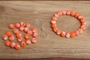 orange tie-dye silicone bead bracelet kit