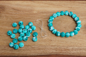 turquoise tie-dye silicone bead bracelet kit