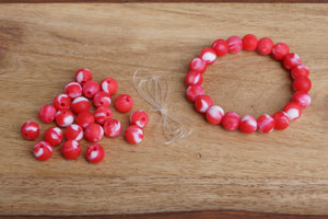 red tie-dye silicone bead bracelet kit