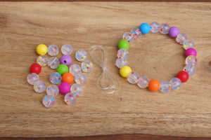 confetti rainbow silicone bead bracelet kit