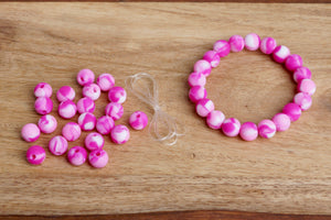pink tie-dye silicone bead bracelet kit