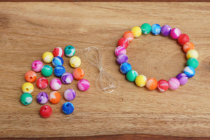 rainbow tie-dye silicone bead bracelet kit