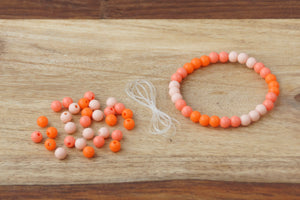 Orange Ombre * 6mm* DIY Bracelet Kit