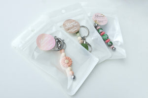 Spring Floral Beaded Keychain