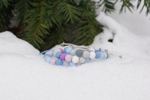 Winter colours adjustable silicone bead bracelets