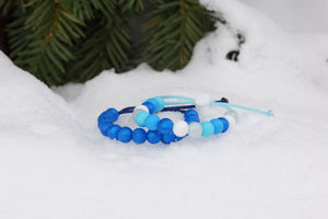 winter adjustable silicone bead bracelets