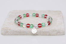 Load image into Gallery viewer, Christmas colours moonstone bracelet on elastic