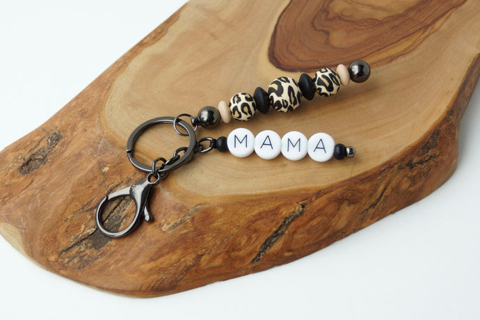 Personalized Beaded Keychain (Printed Silicone)