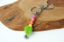 Load image into Gallery viewer, Monstera Leaf Beaded Keychain