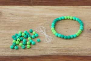 Green Ombre * 6mm* DIY Bracelet Kit