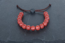 Load image into Gallery viewer, metallic red adjustable silicone bead bracelet