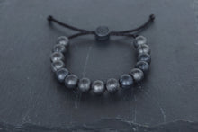 Load image into Gallery viewer, metallic black adjustable silicone bead bracelet