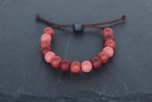 Load image into Gallery viewer, Mixed metallic red adjustable silicone bead bracelet