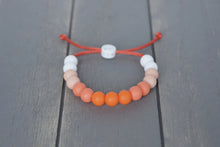 Load image into Gallery viewer, Orange ombre adjustable silicone bead bracelet