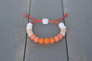 Orange ombre adjustable silicone bead bracelet