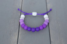 Load image into Gallery viewer, purple ombre  adjustable silicone bead bracelet