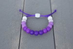 purple ombre  adjustable silicone bead bracelet