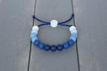 Load image into Gallery viewer, Dark blue ombre adjustable silicone bead bracelet