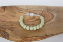 Load image into Gallery viewer, moss coloured adjustable silicone bead bracelet