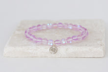 Load image into Gallery viewer, light purple moonstone bracelet on elastic