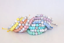 Load image into Gallery viewer, Pastel colour adjustable silicone bead bracelet sets