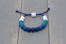 Load image into Gallery viewer, blue ombre adjustable silicone bead bracelet