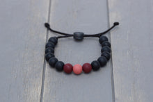 Load image into Gallery viewer, black and Burgundy ombre adjustable silicone bead bracelet