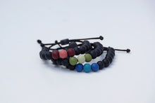 Load image into Gallery viewer, Fall colours with black adjustable silicone bead bracelets