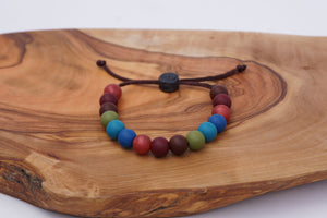 Fall colours adjustable silicone bead bracelet