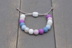 Frozen winter colours adjustable silicone bead bracelet