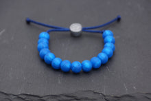 Load image into Gallery viewer, metallic blue adjustable silicone bead bracelet