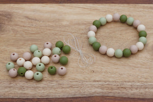 natural colours silicone bead bracelet kit