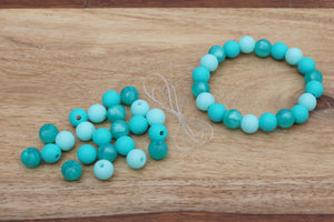 metallic turquoise silicone bead bracelet kit