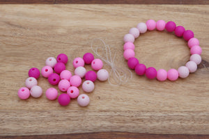 pink ombre silicone bead bracelet kit