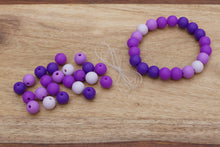 Load image into Gallery viewer, purple ombre silicone bead bracelet kit