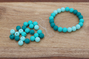 turquoise ombre silicone bead bracelet kit