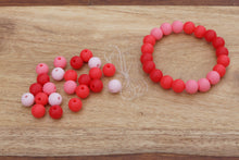 Load image into Gallery viewer, red ombre silicone bead bracelet kit