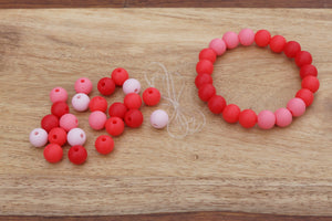 red ombre silicone bead bracelet kit