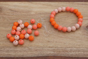 orange ombre silicone bead bracelet kit